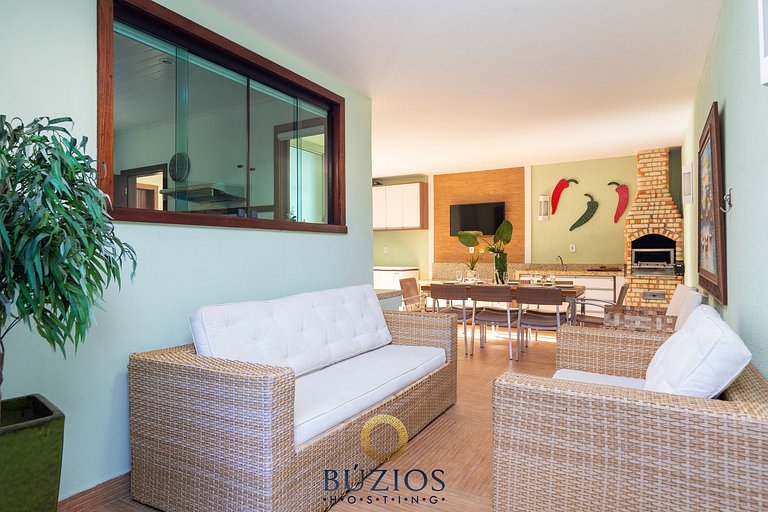 Bz08 350m da praia com Área Gourmet Geribá