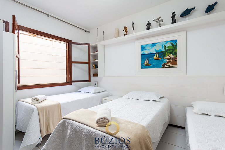 Bz08 a 350 metros de la playa con área gourmet en Geribá