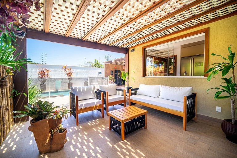 Bz85 Linda e confortável casa c/ Piscina, 200 m da praia!