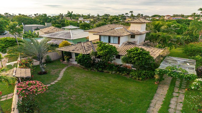 Geribá!Casa 4 suítes, churrasqueira e área gramada BZ98