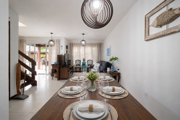 Búzios a 300 m de la playa, casa con 4 suites en el Condomin