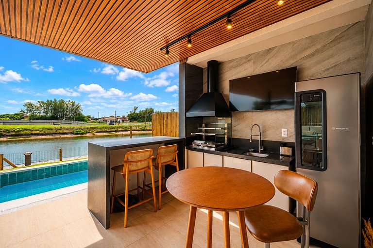 Bz53 Casa c/ piscina em frente ao Canal - Arete