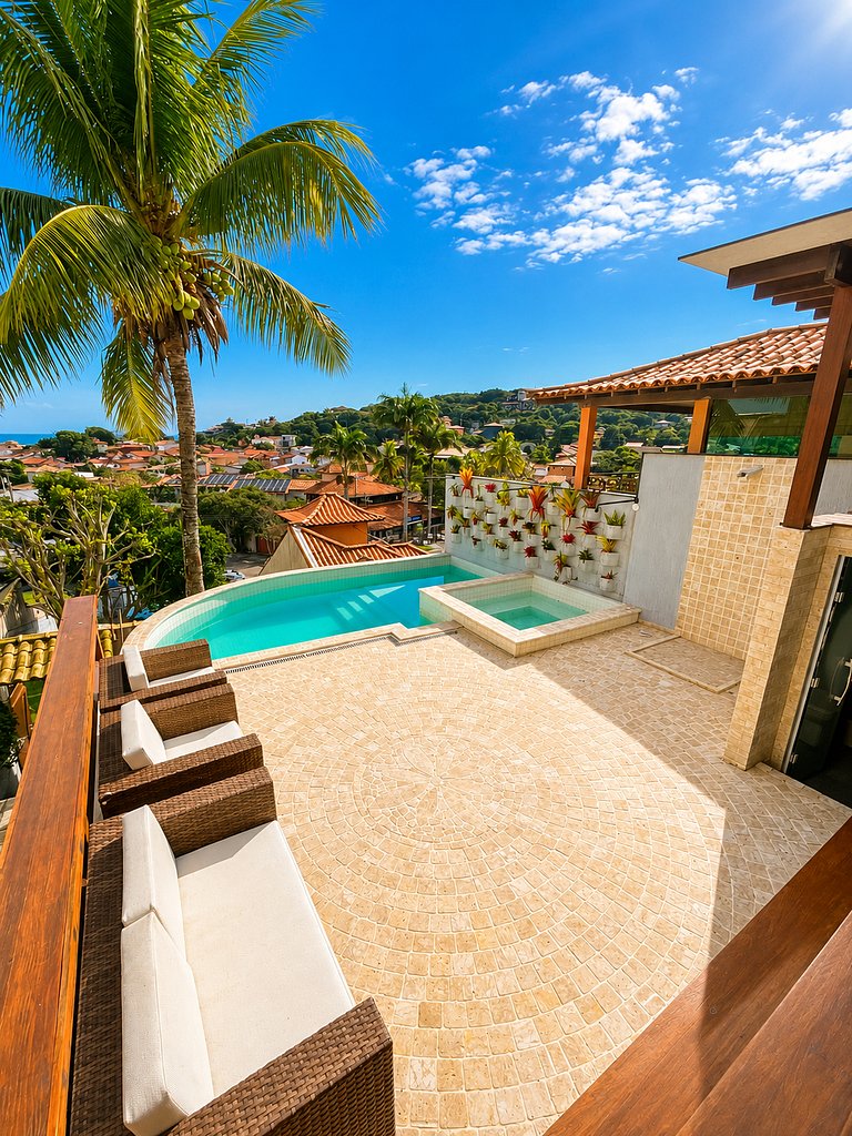 Casa con piscina y vista a la playa de Armação BZ107