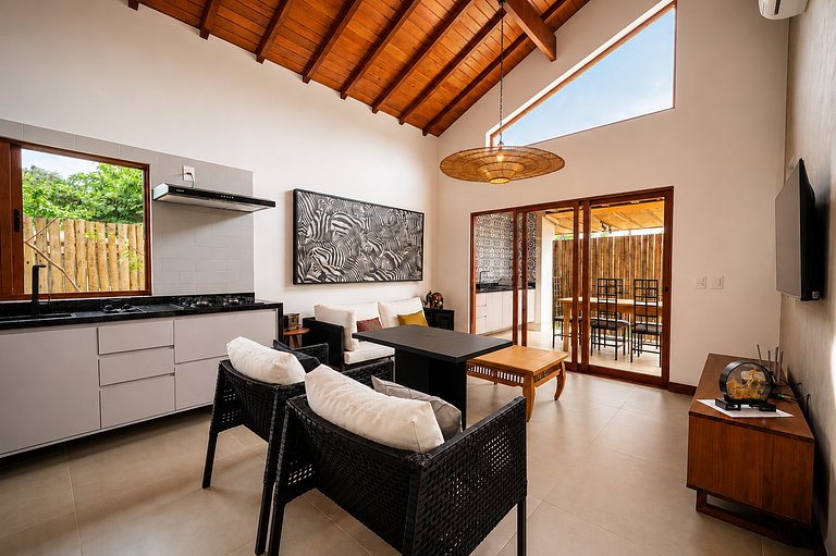 Casa 200m Geribá c/ 2 qtos e área gourmet BZ106