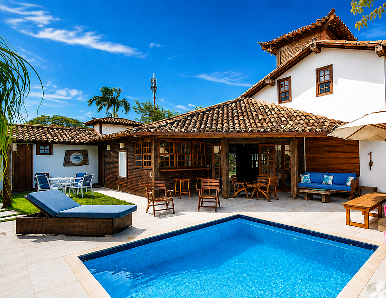 Casa com piscina e sauna a 300m da praia BZ34